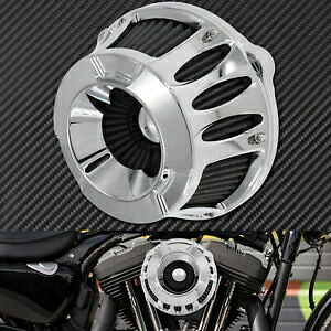 CNC クロームエアクリーナーインテークフィルターハーレーツーリング 2000-07 ダイナ 2000-17 に適合 CNC Chrome Air Cleaner Intake Filter Fit For Harley Touring 2000-07 Dyna 2000-17 【並行輸入品】