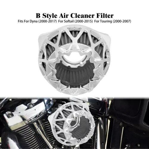 クロームエアフィルタークリーナーグレーインテークフィットハーレーダイナソフテイルツーリンググライド用 Chrome Air Filter Cleaner Grey Intake Fit For Harley Dyna Softail Touring Glide 【並行輸入品】