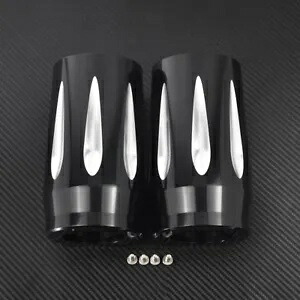 ブラックカットフォークブーツスライダーカバー ロードキングストリートグライド FLHX 2014-2017用 Black Cut Fork Boot Slider Cover Fit For Road King Street Glide FLHX 2014-2017 【並行輸入品】