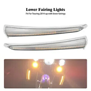 クローム LED 下部フェアリングランニングターンシグナルライト ツーリンググライド 2014-23 に適合 Chrome LED Lower Fairing Running Turn Signal Light Fit For Touring Glide 2014-23 【並行輸入品】