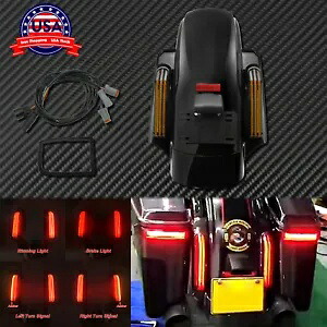 オートバイ LED リアフェンダーシステム アンバーレンズ付き ハーレーツーリング 2014-2020 に適合 Motorcycle LED Rear Fender System W/Amber Lens Fit For Harley Touring 2014-2020 【並行輸入品】