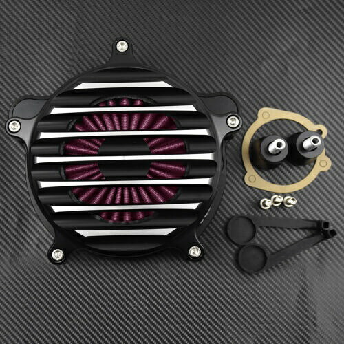 クロームストライプエアクリーナーレッドエアフィルターハーレーダイナ 00-17 ツーリング 00-07 に適合 Chrome Stripe Air Cleaner Red Air Filter Fit For Harley Dyna 00-17 Touring 00-07 【並行輸入品】