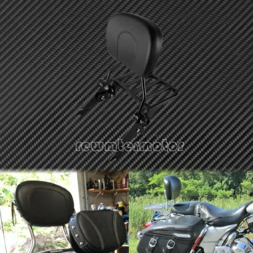 ブラック シーシーバー パッセンジャー バックレスト & パッド ハーレー ツーリング CVO 2009-2020 に適合 Black Sissy Bar Passenger Backrest & Pad Fit For Harley Touring CVO 2009-2020 【並行輸入品】