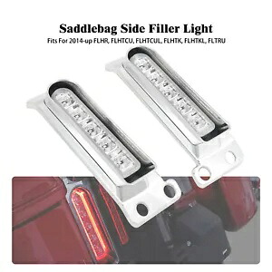 クローム サドルバッグ サイドフィラー レッド LED ライト ハーレー エレクトラ ロード グライド 14-2024用 Chrome Saddlebag Side Filler Red LED Light For Harley Electra Road Glide 14-2024 【並行輸入品】