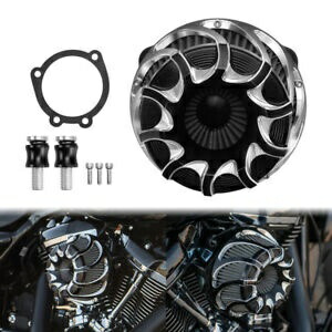 ブラック スパイラル カット エア クリーナー フィルター インテーク ハーレー スポーツスター 883 1200 04-2022用 Black Spiral Cut Air Cleaner Filter Intake For Harley Sportster 883 1200 04-2022 【並行輸入品】