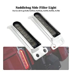 サドルバッグサイドフィラー赤色 LED ライト Somke レンズハーレーエレクトラロードグライド 14+ Saddlebag Side Filler Red LED Light Somke Lens For Harley Electra Road Glide 14+ 【並行輸入品】