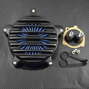 マットストライプエアクリーナーブルーフィルターハーレーダイナ 00-17 ツーリング 00-07 に適合 Matte Stripe Air Cleaner Blue Filter Fit For Harley Dyna 00-17 Touring 00-07 【並行輸入品】