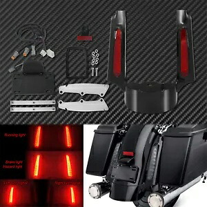 リアフェンダーエクステンションフェイシアターンシグナルレッド ハーレーツーリング2009-2013用 Rear Fender Extension Fascia Turn Signal Red Fit For Harley Touring 2009-2013 【並行輸入品】