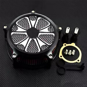 オートバイレッドエアクリーナーインテークフィルターハーレーダイナ 00-17 ソフテイル 00-15 に適合 Motorcycle Red Air Cleaner Intake Filter Fit For Harley Dyna 00-17 Softail 00-15 【並行輸入品】