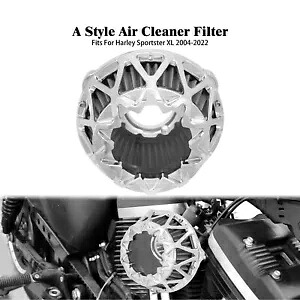 クロームエアクリーナーグレーインテークフィルターハーレースポーツスターXL 1200 2004-2023に適合 Chrome Air Cleaner Grey Intake Filter Fit For Harley Sportster XL 1200 2004-2023 【並行輸入品】