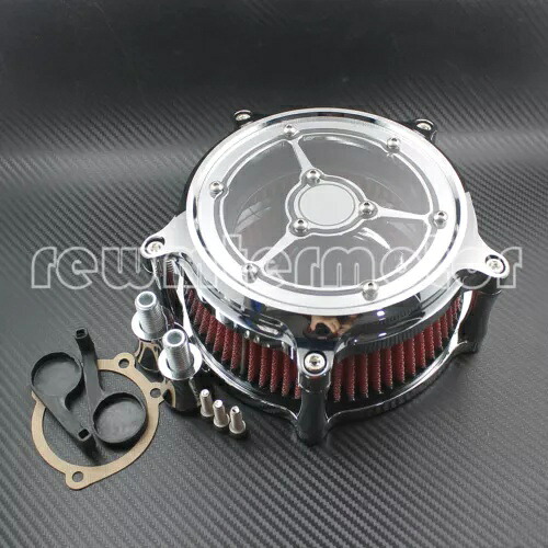 クローム クリア エア フィルター クリーナー インテーク ロード グライド 00-07 ソフテイル ダイナ 15 に適合 Chrome Clear Air Filter Cleaner Intake Fit For Road Glide 00-07 Softail Dyna 15 【並行輸入品】