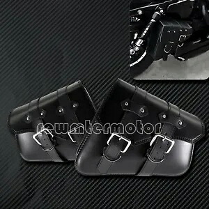 1 ペアオートバイ左 + 右サドルバッグスポーツスター 2004 UP ブラックレザーに適合 1 Pair Motorcycle Left+Right Saddle Bag Fit For Sportster 2004 UP Black Leather 【並行輸入品】