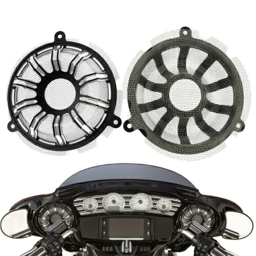 CNC カットフロントスピーカーグリルマスクカバーハーレーツーリンググライド 2014-2021 に適合 CNC Cut Front Speaker Grill Masks Cover Fit For Harley Touring Glide 2014-2021 【並行輸入品】