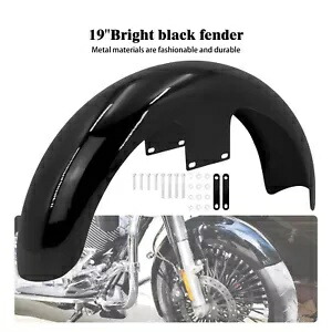 グロスブラック 120/19 インチ ラップ フロントフェンダー ハーレー ツーリング エレクトラ ロード グライドに適合 Gloss Black 120/ 19\