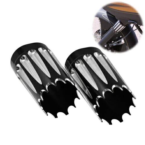 CNC ビレットフォークスライダーブーツカバーハーレーツーリングエレクトラグライド 1984-22 に適合 CNC Billet Fork Slider Boots Cover Fit For Harley Touring Electra Glide 1984-22 【並行輸入品】