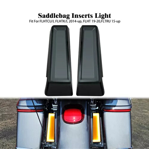 ブラックフェンダーサドルバッグフィラー LED テールライトインサートハーレーツーリング FLHT に適合 Black Fender Saddlebag Filler LED Tail Light Insert Fit For Harley Touring FLHT 【並行輸入品】