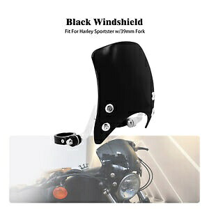 39 ミリメートルフロントガラスブラックフロントガラスハーレースポーツスター XL 883 1200 2004-2022 に適合 39mm Windshield Black Windscreen Fit For Harley Sportster XL 883 1200 2004-2022 【並行輸入品】