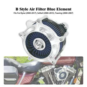 クロームエアクリーナーブルーインテークフィルターハーレーダイナFXR 00-17ソフテイル00に適合 Chrome Air Cleaner Blue Intake Filter Fit For Harley Dyna FXR 00-17 Softail 00 【並行輸入品】
