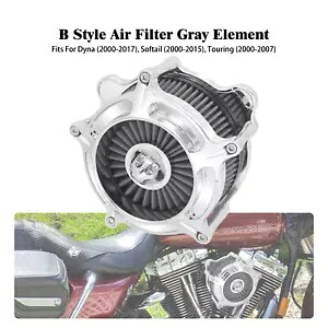クロームエアクリーナーグレーインテークフィルターハーレーダイナ 2017 ソフテイル 16-17 FLH に適合 Chrome Air Cleaner Gray Intake Filter Fit For Harley Dyna 2017 Softail 16-17 FLH 【並行輸入品】