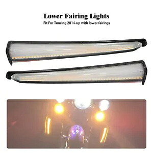 ブラック下部フェアリングランニングターンシグナル LED ライトフィットツーリンググライド 2014-23 Black Lower Fairing Running Turn Signal LED Light Fit For Touring Glide 2014-23 【並行輸入品】