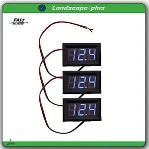 ディスプレイ電圧計 3× DC 4.5-30V ブルー LED 3 デジタル電圧計パネルオートバイ Display Voltage Meter 3× DC 4.5-30V Blue LED 3Digital Voltmeter Panel Motorcycle 【並行輸入品】