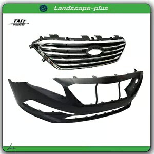 新しいフロントバンパーカバーグリルセット 2015-2017 ヒュンダイソナタ SE スタンダードに適合 NEW Front Bumper Cover Grill Set Fit For 2015-2017 Hyundai Sonata SE Standar 【並行輸入品】
