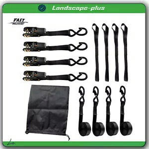 新しいラチェットタイダウンストラップ 4 PK 15 フィート - 貨物の移動用の安全ロック S フック New Ratchet Tie Down Straps 4 PK 15 FT- Safety Lock S Hooks For Moving Cargo 【並行輸入品】