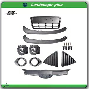 グリルバンパーアセンブリ 2012-2014 フォードフォーカスフォグランプアセンブリアッパーブラック Grille Bumper Assembly For 2012-2014 Ford Focus Fog Lights Assembly Upper Black 【並行輸入品】