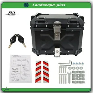 45L ブラック オートバイ トップケース テールボックス 防水 荷物 スクーター トランク ストレージ 45L Black Motorcycle Top Case Tail Box Waterproof Luggage Scooter Trunk Storage 【並行輸入品】