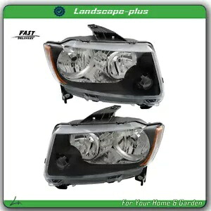 2011-2013 ジープ グランドチェロキー 11-17 コンパス ハロゲン ヘッドライト ペア LH+RH For 2011-2013 Jeep Grand Cherokee 11-17 Compass Halogen Headlights Pair LH+RH 【並行輸入品】
