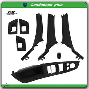 BMW 5 シリーズ F10 F11 F18 ブラックインナードアパネルハンドルプルトリムカバーセット For BMW 5 Series F10 F11 F18 Black Inner Door Panel Handle Pull Trim Cover Set 【並行輸入品】