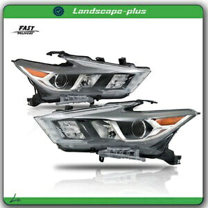 LED 2016-2018 日産マキシマヘッドライトドライバー + 助手席側ペアクリアレンズ LED For 2016-2018 Nissan Maxima Headlight Driver+Passenger Side Pair Clear Lens 【並行輸入品】