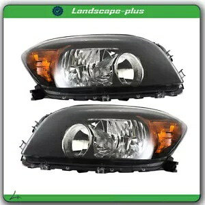 左 + 右側ブラックハロゲンヘッドライトアセンブリ 2006 2007 2008 トヨタ RAV4 Left+Right Side Black Halogen Headlight Assembly For 2006 2007 2008 Toyota RAV4 【並行輸入品】