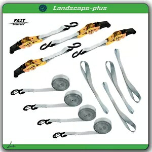 1 インチ ラチェット ストラップ 15 フィート - シルバー 2200 ポンド破断強度タイダウン 4 個パック 1 inch Ratchet Straps 15 Ft - Pack of 4 Silver 2200 lb Break Strength Tie Downs 【並行輸入品】