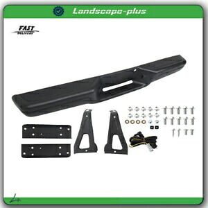 リアステップバンパーアセンブリ パウダーコートブラック ブラケット付き 97-2004 ダッジダコタ用 Rear Step Bumper Assembly Powdercoated Black W/ Bracket For 97-2004 Dodge Dakota 【並行輸入品】
