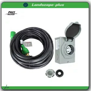 30A 発電機延長ケーブル L14-30P から L14-30R 75FT グリーンコネクタ RV に適合 30A Generator Extension Cable L14-30P To L14-30R 75FT Green Connector Fit For RV 【並行輸入品】