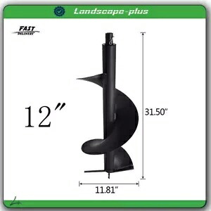 ガス動力ポストフェンス穴掘り器 3/4 インチシャフト用 12 インチアースオーガードリルビット 12 Inch Earth Auger Drill Bits For Gas Powered Post Fence Hole Digger 3/4\