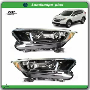 左 + 右サイドヘッドライトヘッドランプハロゲンブラック 2017-2022 ホンダ CRV CR-V Left+Right Side Headlights Headlamp Halogen Black For 2017-2022 Honda CRV CR-V 【並行輸入品】