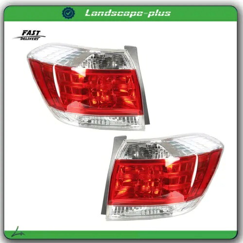ペアテールライト 11-13 トヨタ ハイランダー アウターランプ LH+RH ハロゲンレッドに適合 Pair Tail Lights Fit For 11-13 Toyota Highlander Outer Lamps LH+RH Halogen Red 【並行輸入品】