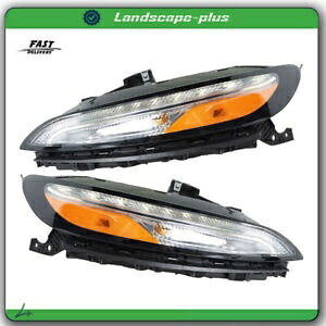 2014-18 ジープ チェロキー ヘッドライト LED DRL/バラストランプ ハロゲン右&左付き For 2014-18 Jeep Cherokee Headlights w/ LED DRL/Ballast Lamp Halogen Right&Left 【並行輸入品】