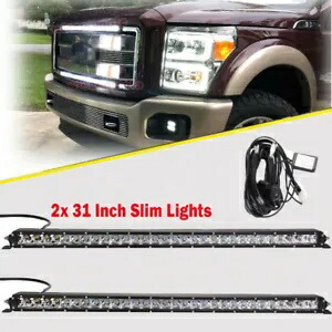 フィット 11-16 フォード F250 F350 F450 ペアバンパー 31 インチ スリム LED ライトバー + リモート FIT 11-16 Ford F250 F350 F450 Pair Bumper 31'' Slim LED Light Bar+Remote 【並行輸入品】