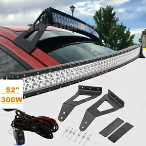 04-20 フォード F150 52インチ 300W カーブコンボ LED ライトバー アッパールーフブラケットキットに適合 Fit 04-20 Ford F150 52'' 300W Curved Combo LED Light Bar Upper Roof Bracket Kits 【並行輸入品】