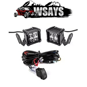 3 インチ ドライビング ポッド 30° スポット ビーム A ピラー マウント ワイヤー キット Polaris RZR XP 1000 用 3\
