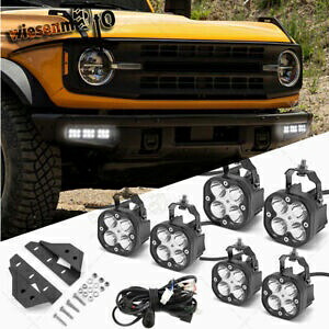 フロントバンパーフォグライトキット 21 22 23 24 ブロンコ用 6 個 40W 3 インチ ポッド + マウント + ワイヤー Front Bumper Fog Light Kit for 21 22 23 24 Bronco 6PCS 40W 3'' Pod+Mount+Wire 【並行輸入品】