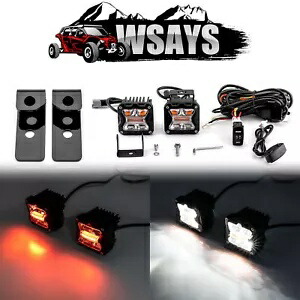 ホワイトアンバー 3 インチ LED ポッド DT ワイヤーキット + リアマウント付き Polaris RZR Pro R 2022-2024用 White Amber 3\