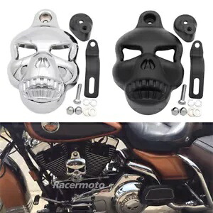 スカルホーンカバー ハーレーダビッドソン ソフテイル ダイナ エレクトラ グライド ロードキング ファットボーイ用 Skull Horn Cover for Harley Davidson Softail Dyna Electra Glide Road King Fatboy 【並行輸入品】