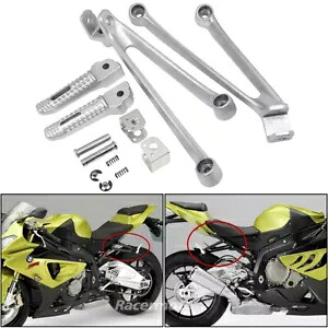 BMW S1000RR 2010-2018 後部乗客フットペグフットレストブラケットシルバー For BMW S1000RR 2010-2018 Rear Passenger Foot Pegs Footrests Bracket Silver 【並行輸入品】