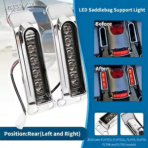 L&R スモークレンズ LED サドルバッグサポートフィラーライト ハーレーロードグライド FLTRU 用 L&R Smoke Lens LED Saddlebag Support Filler Lights For Harley Road Glide FLTRU 【並行輸入品】