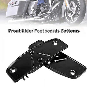 ハーレーツアーグライドソフテイルFXST用ブラックドライバーフロアボードフットボードボトム Black Driver Floorboard Footboards Bottoms For Harley Tour Glide Softail FXST 【並行輸入品】