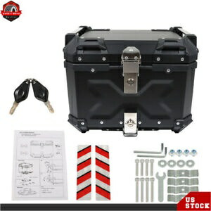 ブラック 45L オートバイトップケーステールボックス厚いアルミニウムハードトランク Black 45L Motorcycle Top Case Tail Box Thick Aluminum Hard Trunk 【並行輸入品】